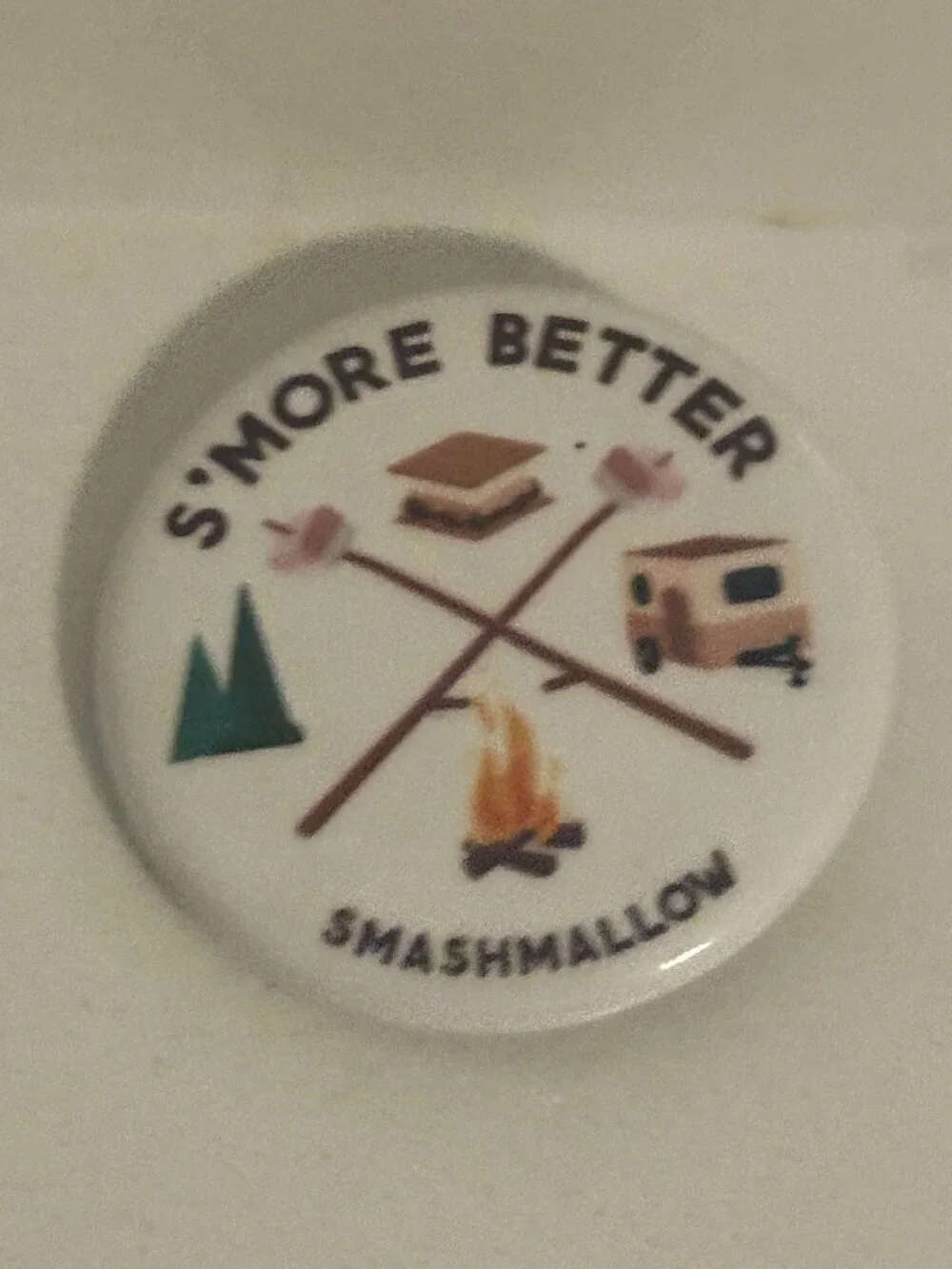 S’more Smashmallow Mini Button Pin – 3.2 cm